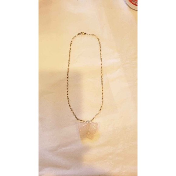 Sterling Silver Rose Quartz Butterfly Pendant  Necklace - Picture 2 of 8